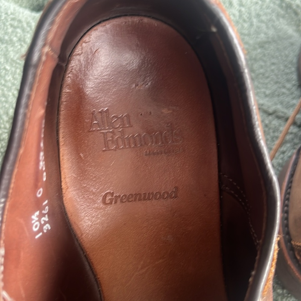ALLEN EDMONDS I "Greenwood" Style Lace-Up Leather Oxford Shoes, 10.5 - Picture 10 of 11